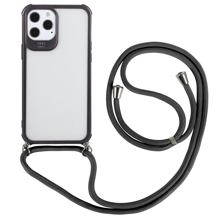 For iPhone 12 Pro Max Macaron Color Phone Case with Lanyard