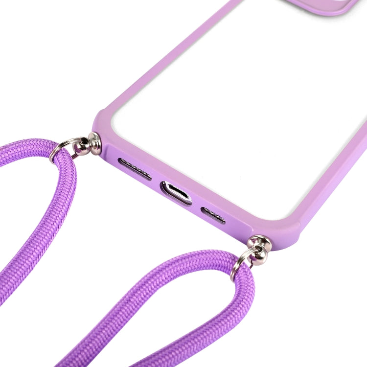 For iPhone 12 Pro Max Macaron Color Phone Case with Lanyard