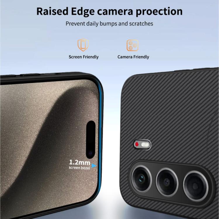 For Tecno Camon 40 Pro 5G WANLONFENG TQ Series Magnetic Carbon Fiber Texture PC Hybrid TPU Phone Case
