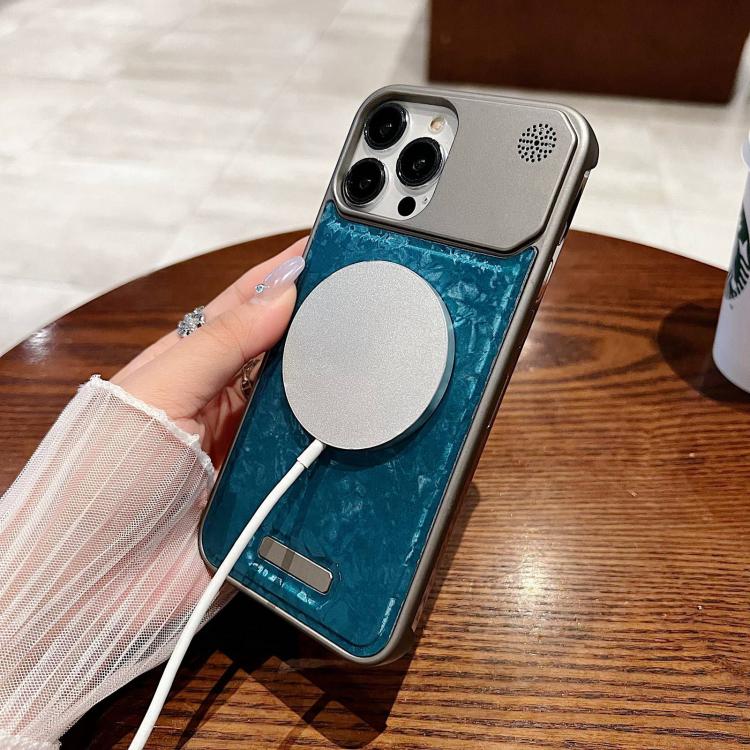 For iPhone 17 Pro Max Magnetic 3D Illusory Color Leather Texture Phone Case