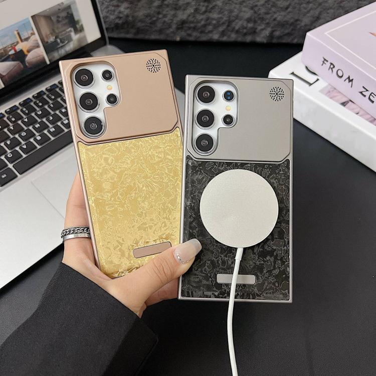 For Galaxy S22 Ultra 5G Magnetic 3D Illusory Color Leather Texture Phone Case
