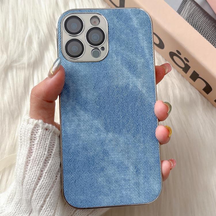 For iPhone 14 Pro Max Denim Pattern TPU Shockproof Phone Case