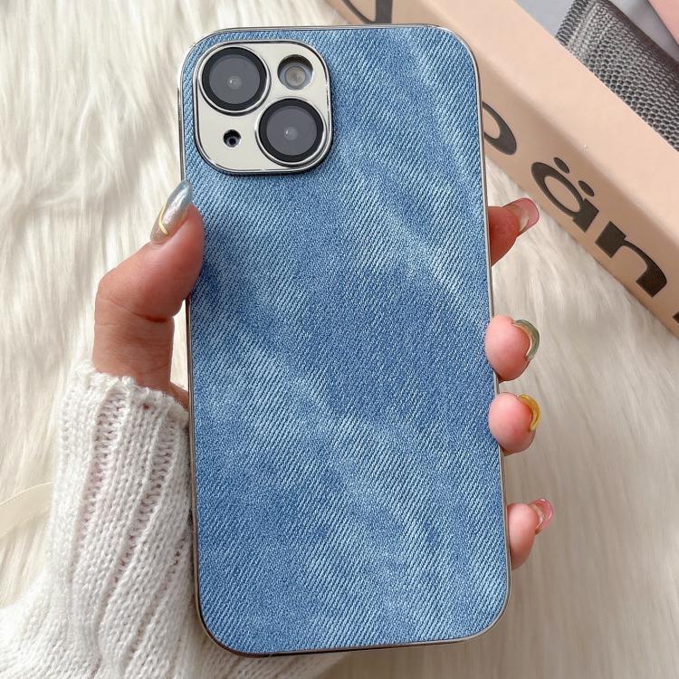 For iPhone 15 Denim Pattern TPU Shockproof Phone Case