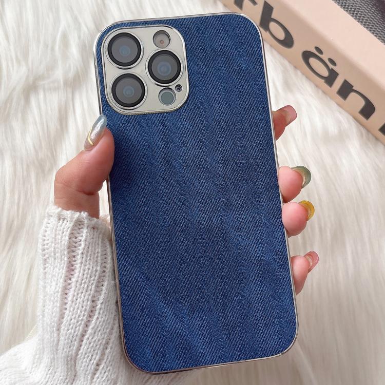 For iPhone 16 Pro Max Denim Pattern TPU Shockproof Phone Case