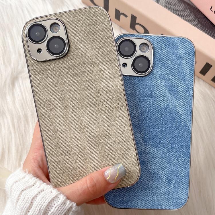 For iPhone 14 Plus Denim Pattern TPU Shockproof Phone Case