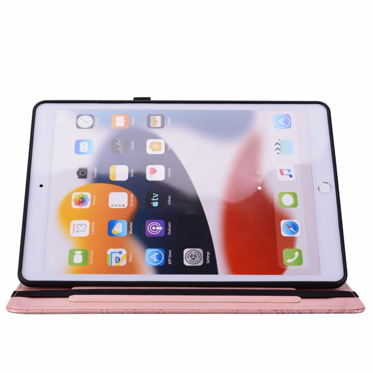 For Amazon Fire HD 10 Floral Embossed Pattern Vegan Leather Tablet Case