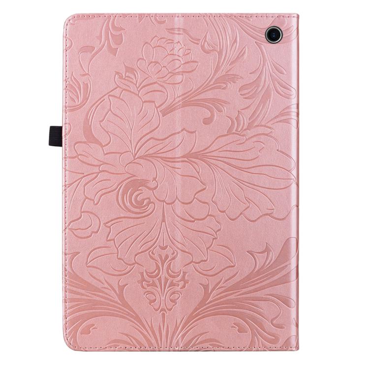For Amazon Fire Max 11 Floral Embossed Pattern Vegan Leather Tablet Case