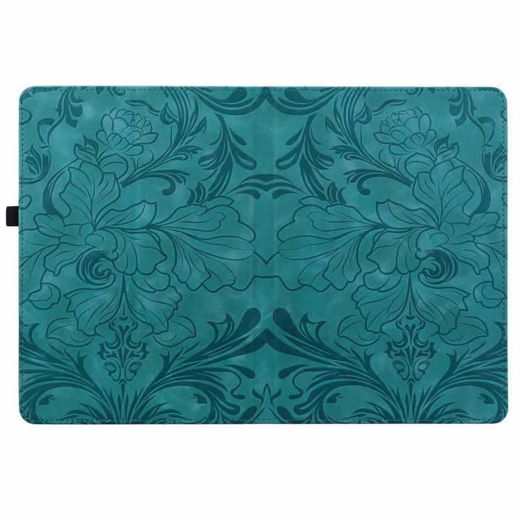 For Amazon Fire Max 11 Floral Embossed Pattern Vegan Leather Tablet Case