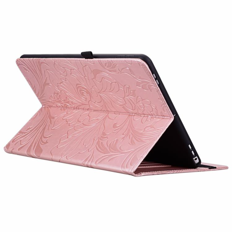 For Galaxy Tab A 10.1 2016 Floral Embossed Pattern Vegan Leather Tablet Case