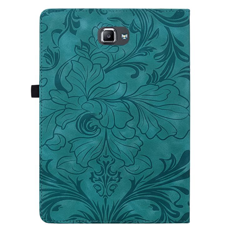 For Galaxy Tab A 10.1 2016 Floral Embossed Pattern Vegan Leather Tablet Case