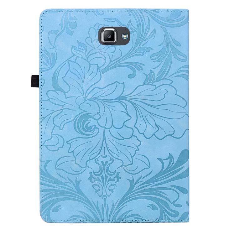 For Galaxy Tab A 10.1 2016 Floral Embossed Pattern Vegan Leather Tablet Case