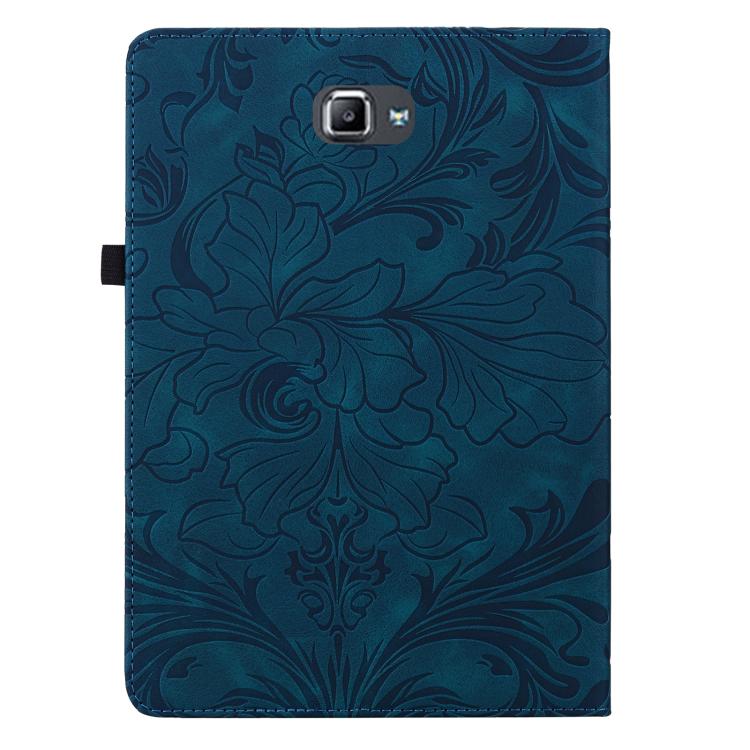 For Galaxy Tab A 10.1 2016 Floral Embossed Pattern Vegan Leather Tablet Case