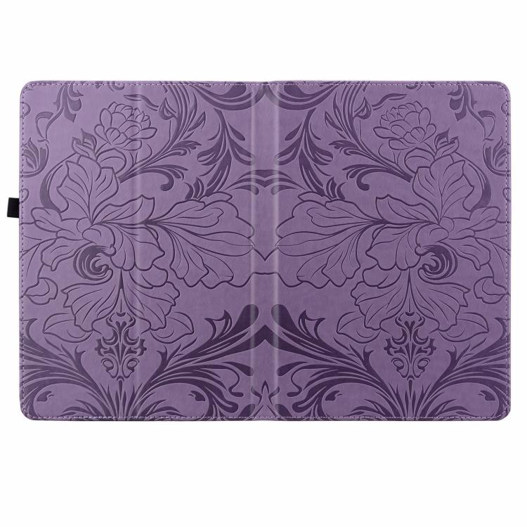 For Galaxy Tab A9 Floral Embossed Pattern Vegan Leather Tablet Case