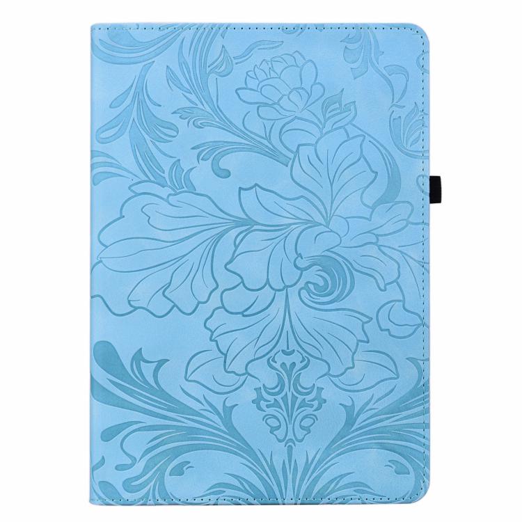 For Galaxy Tab A9 Floral Embossed Pattern Vegan Leather Tablet Case