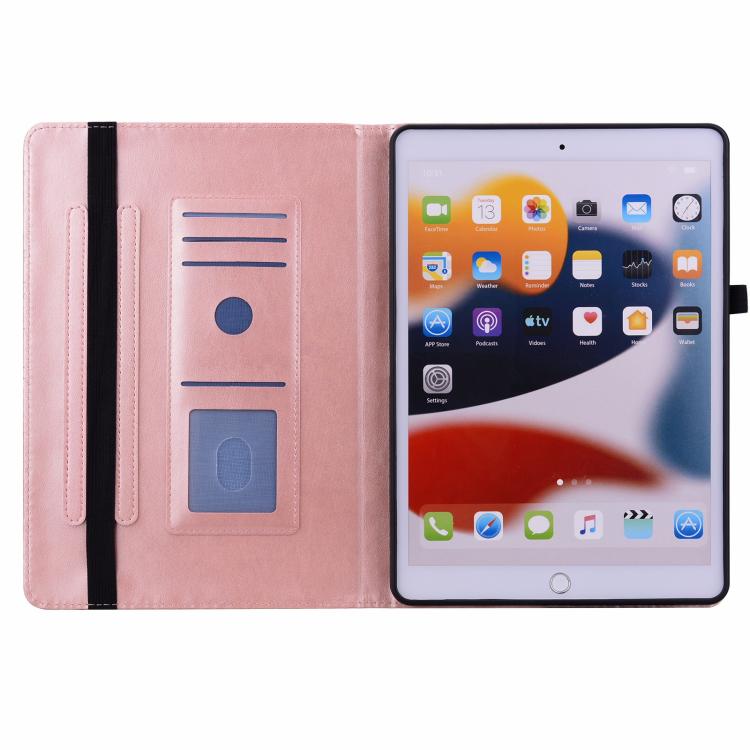 For Galaxy Tab S10 / S9 FE Floral Embossed Pattern Vegan Leather Tablet Case