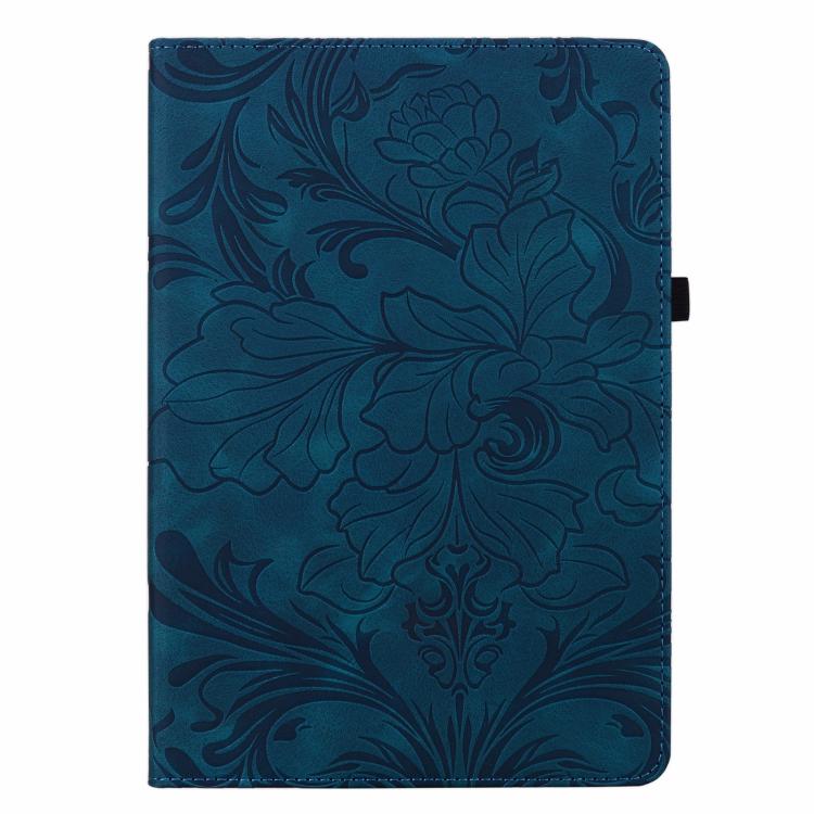 For Galaxy Tab S10 / S9 FE Floral Embossed Pattern Vegan Leather Tablet Case
