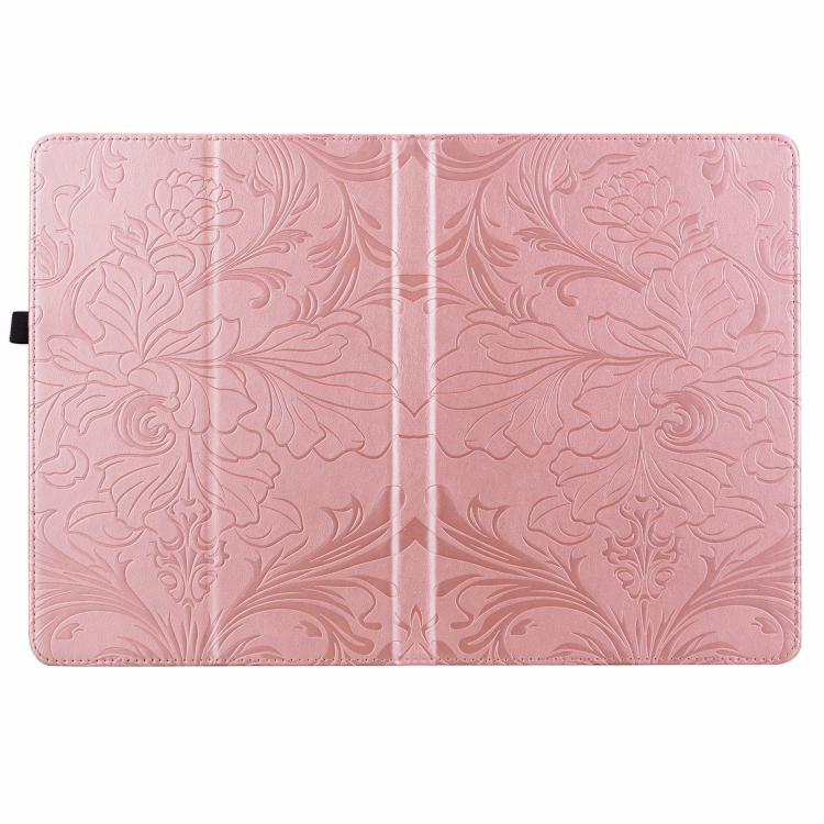 For Galaxy Tab S10 Lite Floral Embossed Pattern Vegan Leather Tablet Case