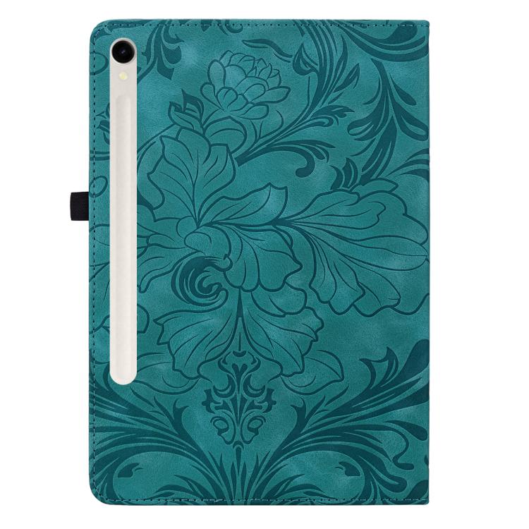 For Galaxy Tab S10 Lite Floral Embossed Pattern Vegan Leather Tablet Case