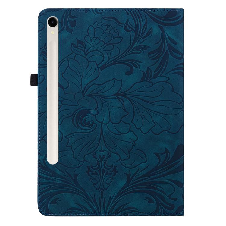 For Galaxy Tab S10 Lite Floral Embossed Pattern Vegan Leather Tablet Case
