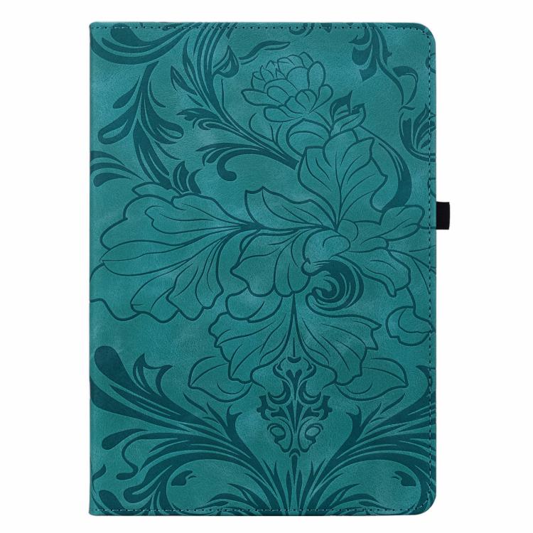 For Galaxy Tab A 10.1 2019 Floral Embossed Pattern Vegan Leather Tablet Case
