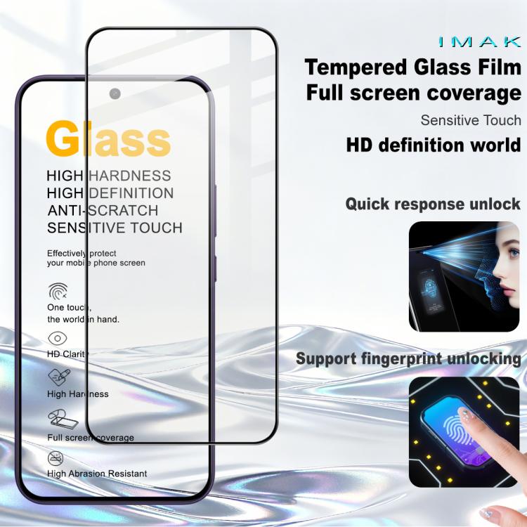 For vivo Y600 Pro 5G / V70 FE 5G imak Pro+ Series Full Coverage Tempered Glass Film, Support Fingerprint Unlocking