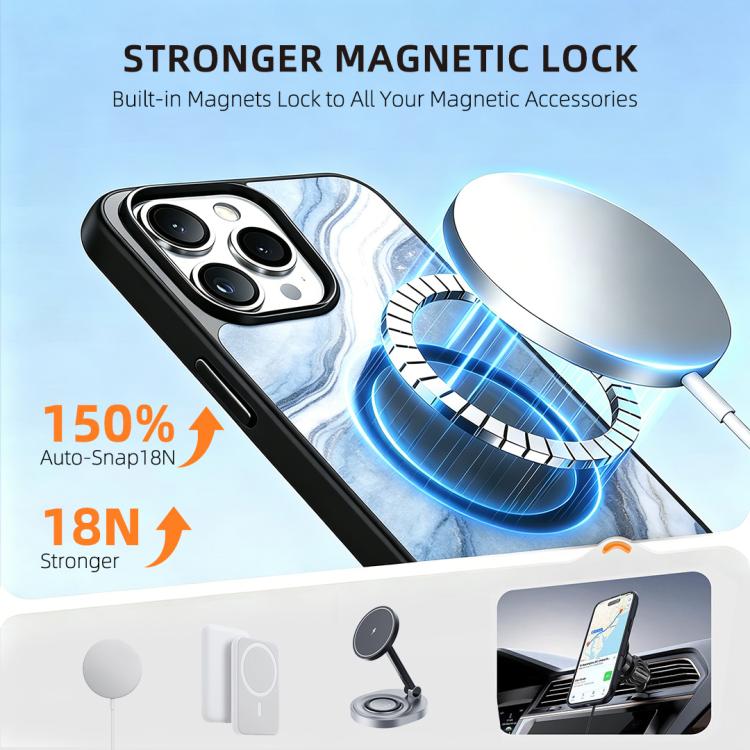 For iPhone 13 Pro Marble Pattern Magnetic Phone Case