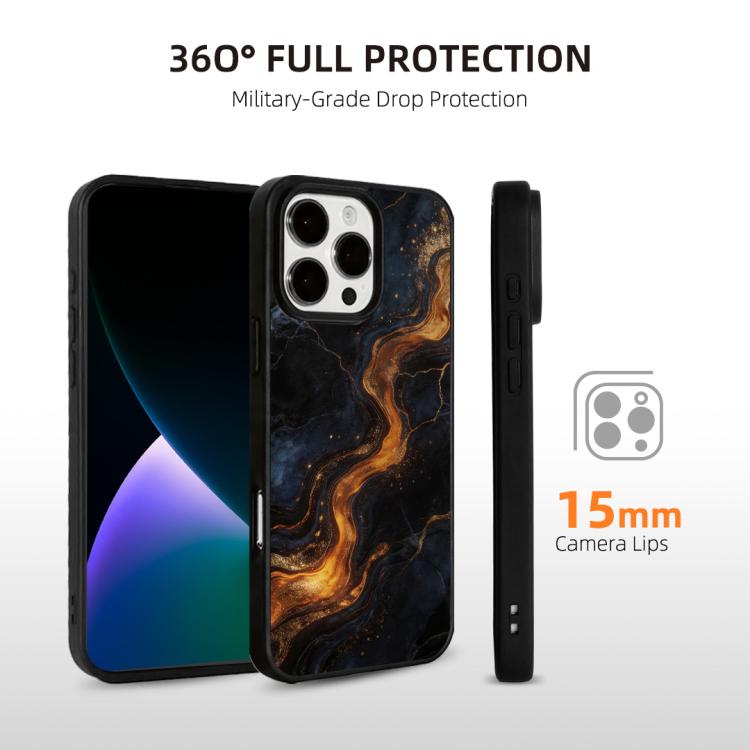 For iPhone 13 Pro Max Marble Pattern Magnetic Phone Case