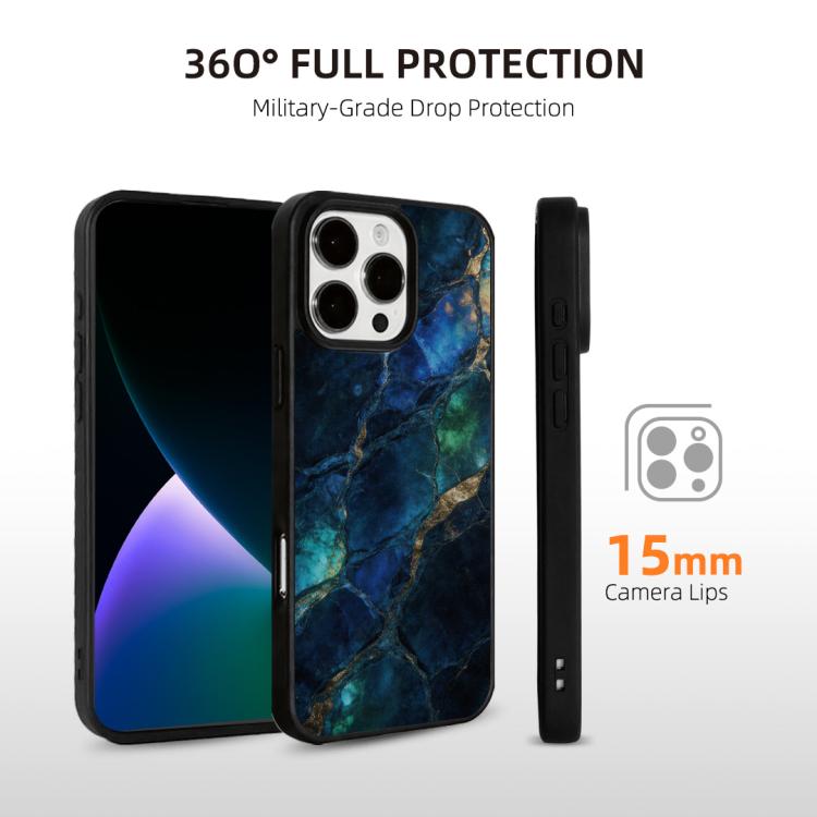 For iPhone 14 Pro Max Marble Pattern Magnetic Phone Case