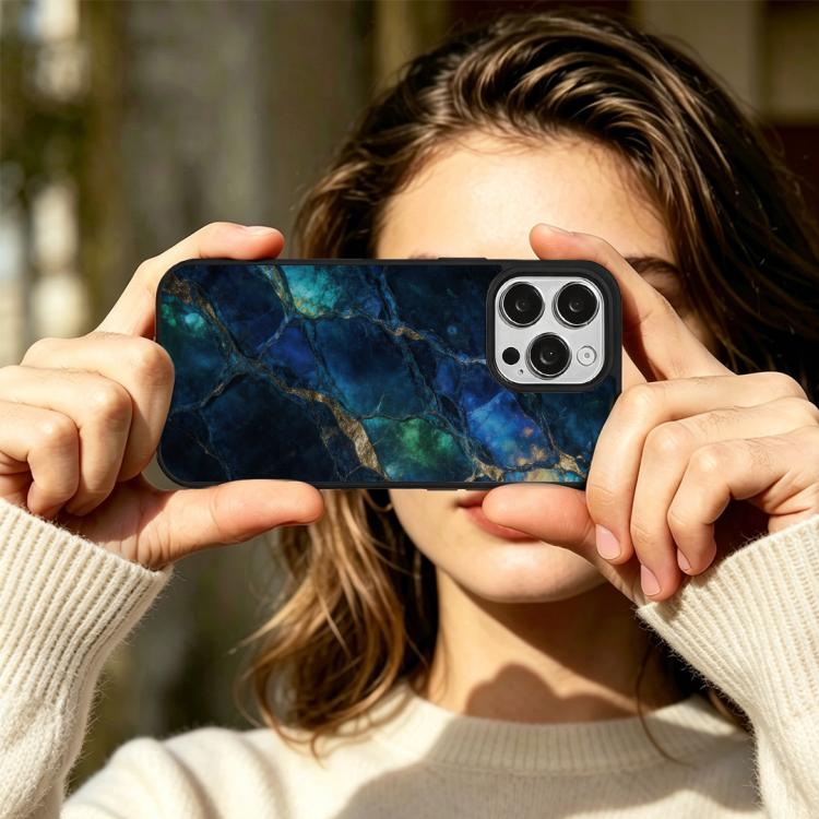 For iPhone 14 Pro Max Marble Pattern Magnetic Phone Case