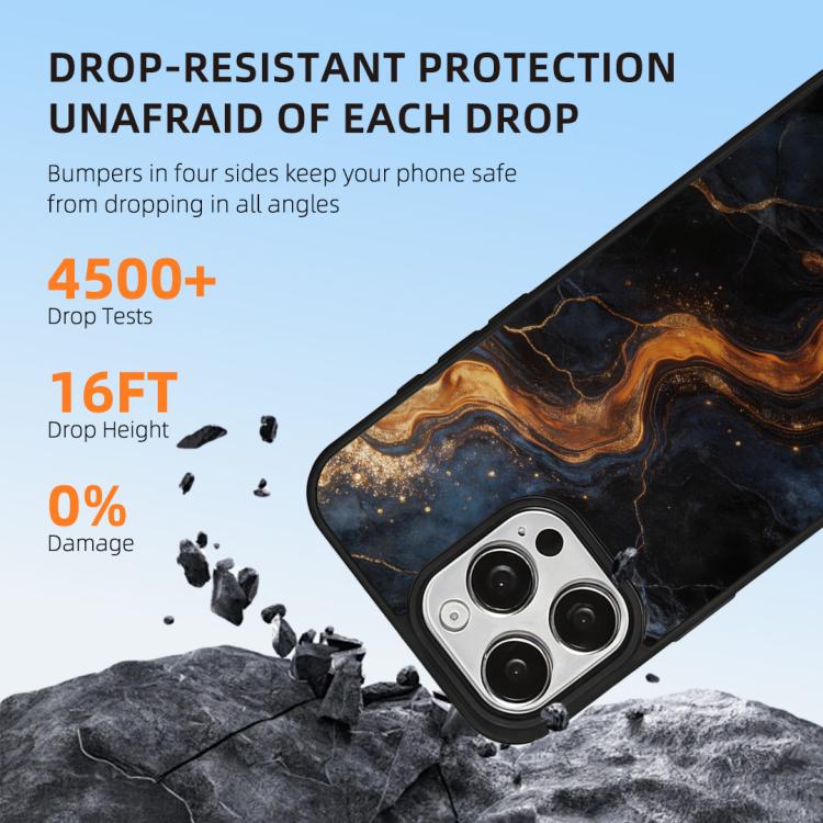 For iPhone 15 Pro Marble Pattern Magnetic Phone Case