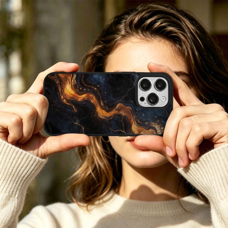 For iPhone 15 Pro Marble Pattern Magnetic Phone Case