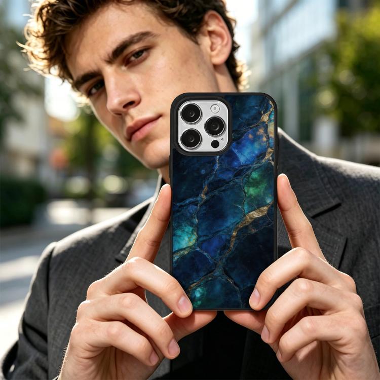 For iPhone 15 Pro Max Marble Pattern Magnetic Phone Case