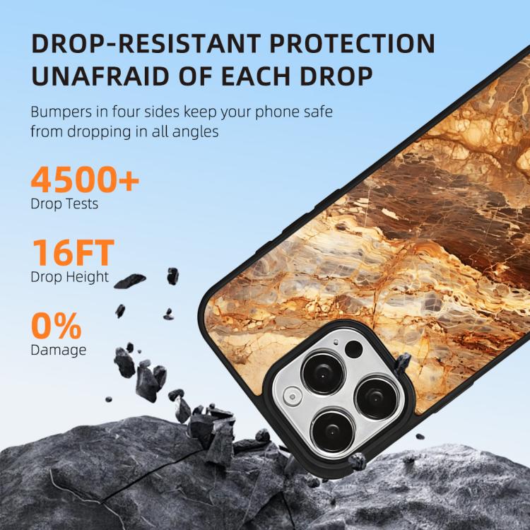 For iPhone 15 Pro Max Marble Pattern Magnetic Phone Case