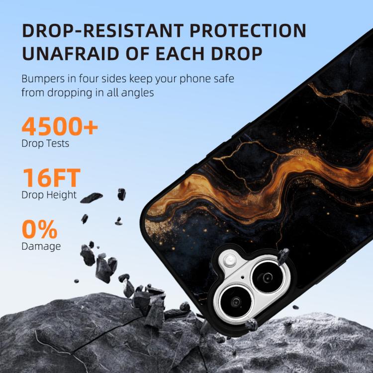 For iPhone 16 Marble Pattern Magnetic Phone Case