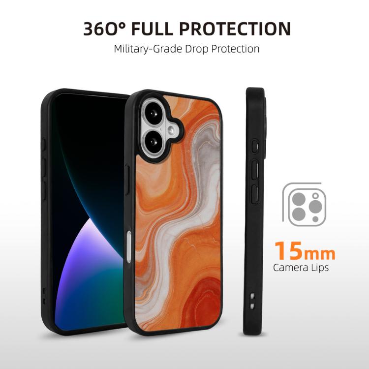 For iPhone 16 Marble Pattern Magnetic Phone Case