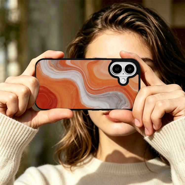 For iPhone 16 Marble Pattern Magnetic Phone Case