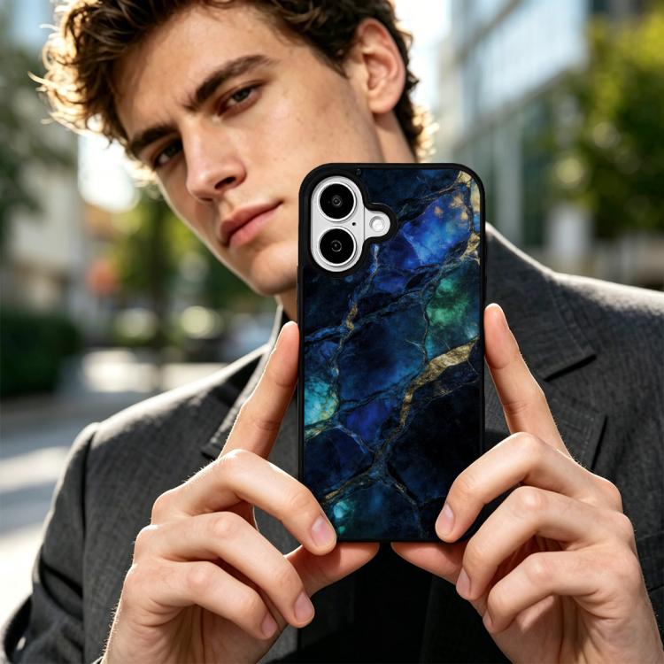 For iPhone 16 Marble Pattern Magnetic Phone Case