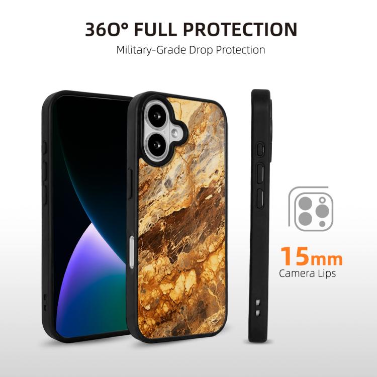For iPhone 16 Marble Pattern Magnetic Phone Case
