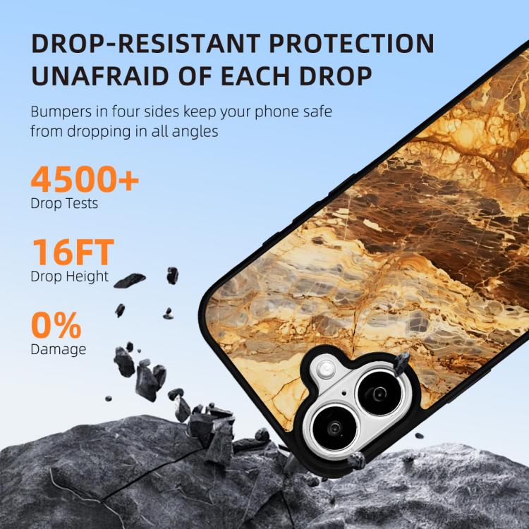 For iPhone 16 Marble Pattern Magnetic Phone Case