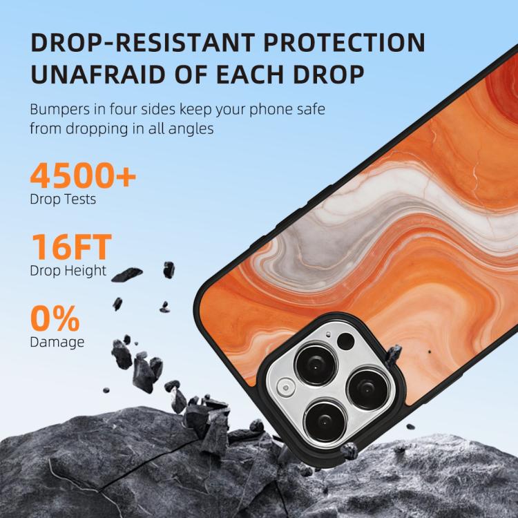 For iPhone 16 Pro Marble Pattern Magnetic Phone Case