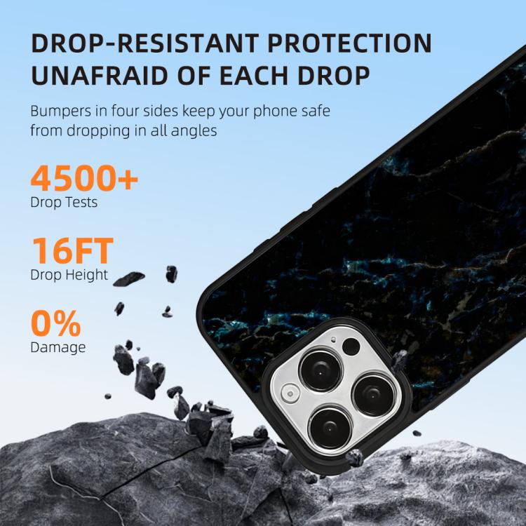 For iPhone 16 Pro Max Marble Pattern Magnetic Phone Case