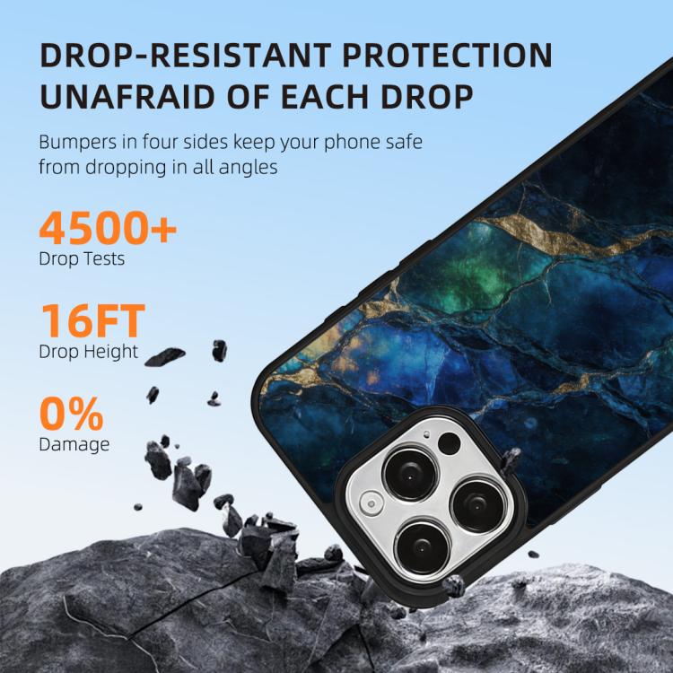 For iPhone 16 Pro Max Marble Pattern Magnetic Phone Case