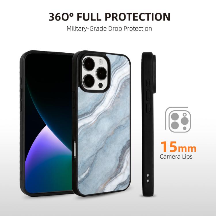 For iPhone 16 Pro Max Marble Pattern Magnetic Phone Case