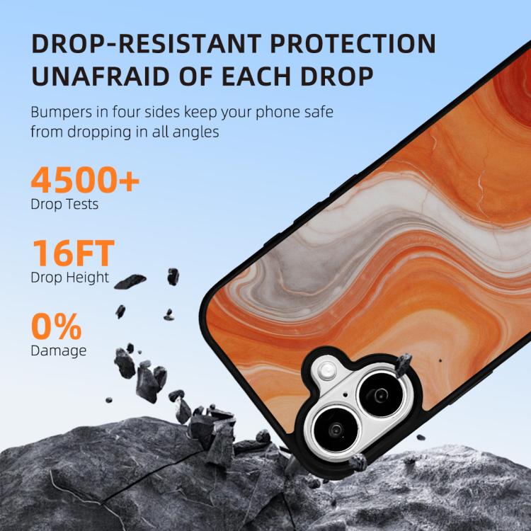 For iPhone 17 Marble Pattern Magnetic Phone Case