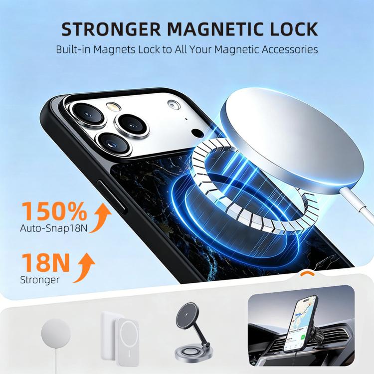 For iPhone 17 Pro Marble Pattern Magnetic Phone Case