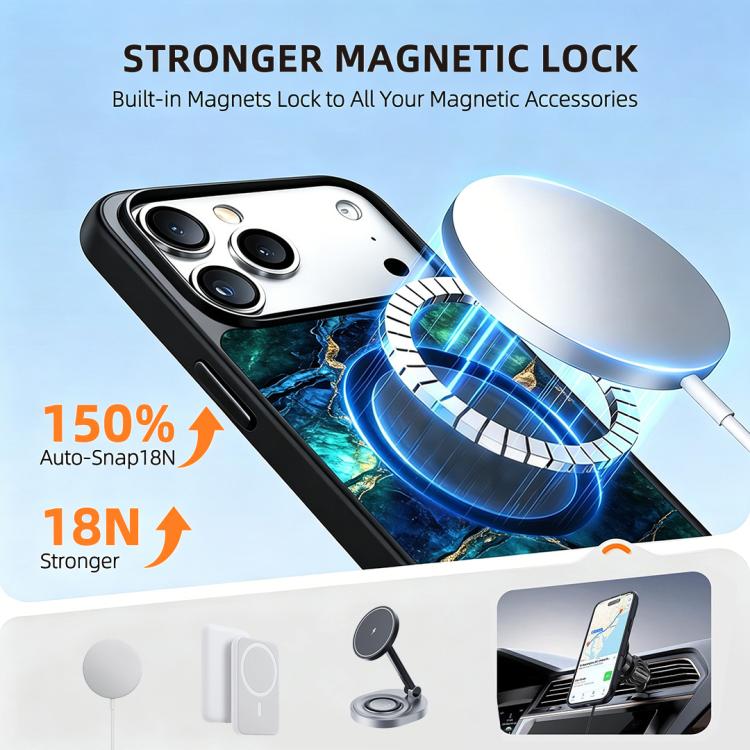 For iPhone 17 Pro Marble Pattern Magnetic Phone Case