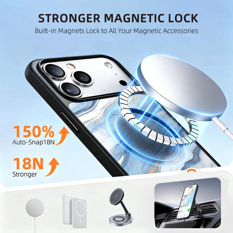 For iPhone 17 Pro Marble Pattern Magnetic Phone Case