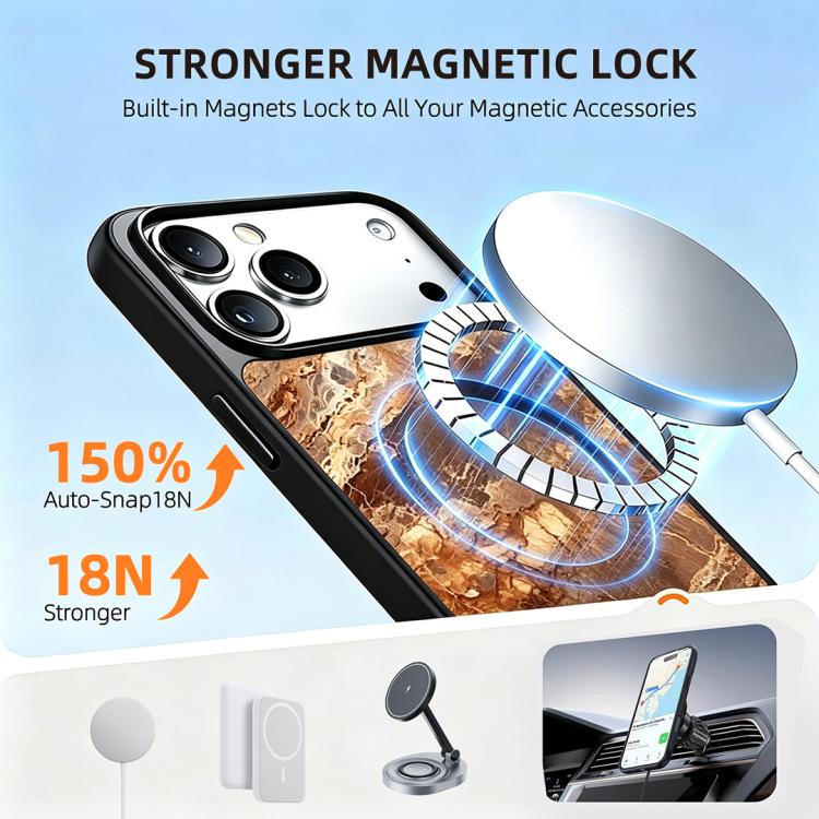 For iPhone 17 Pro Marble Pattern Magnetic Phone Case