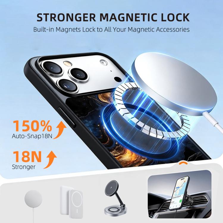 For iPhone 17 Pro Max Marble Pattern Magnetic Phone Case