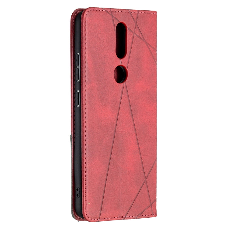 For Nokia 2.4 Rhombus Texture Horizontal Flip Magnetic Leather Case with Holder & Card Slots